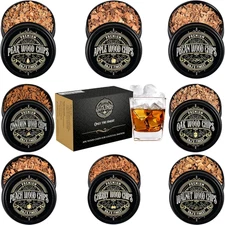 Wood Chips for Cocktail Smoker - 8-Pack Fine Chunks/Shavings, Assorted