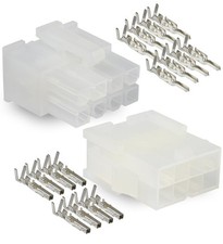 Molex, 8 Circuit Connector -2 Complete Set- Wire Conn. with Pins - Molex Mini...