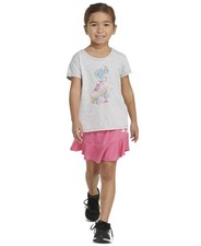 Adidas Toddler  Little Girls 2-Pc. Heather Graphic T-Shirt and Skort Set - Ligh