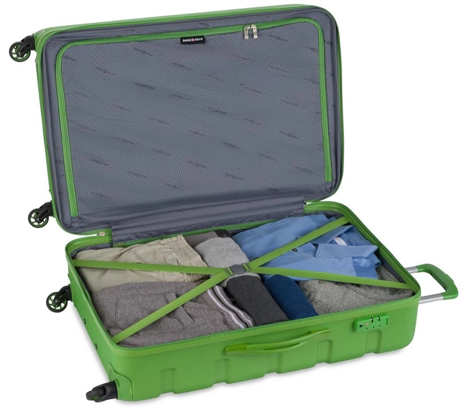 SwissGear 7366 Luggage w/Spinner Wheels, Checked, 27", Green, FREE SHIPPING - Image 4 of 4