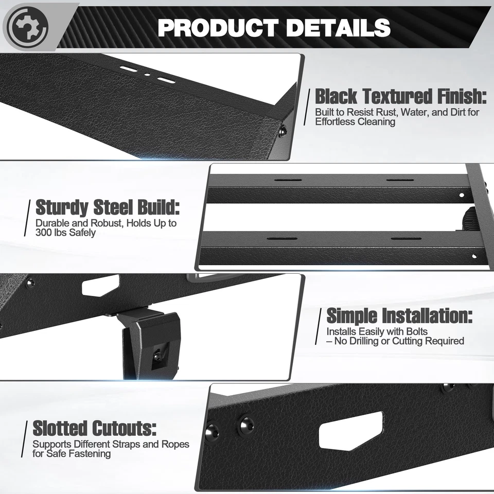 For Jeep Wrangler TJ 1997-2006 Hardtop Roof Rack Cross Bars Luggage Carrier Foto 3 de 4