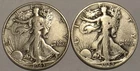 Walking Liberty Half Dollars - 1943-P & 1944-D - 90% Silver Coins