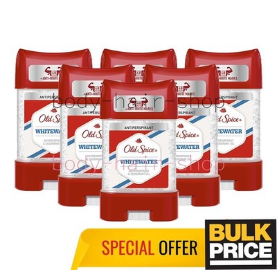 Old Spice Whitewater Gel Deodorant Anti-Stain 48H Sweat Odor Protection 6-Pack