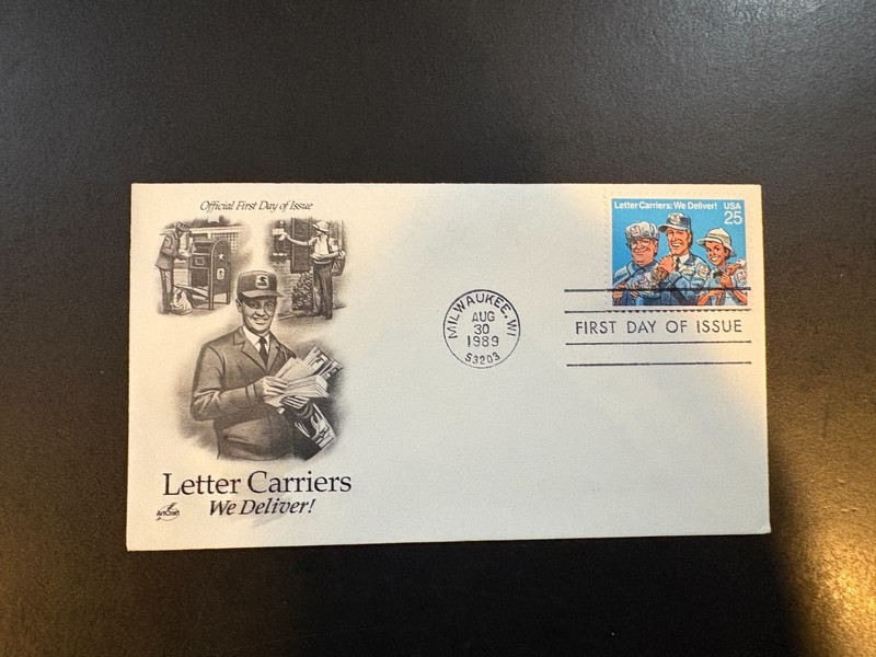 1989 Artcraft FDC First Day Cover - Letter Carriers - First Day of Issue Aug 30