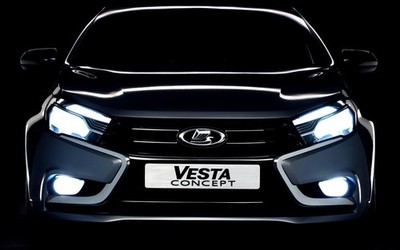 LADA car Vesta frontal Sports Car 11x17 Poster