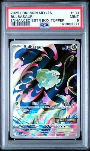 Bulbasaur 133 Stamped Promo Pokemon Mega Evolution Box Topper PSA 9 MINT!
