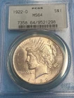 1922-D $1 Peace Silver Dollar PCGS MS64 Old Green Holder