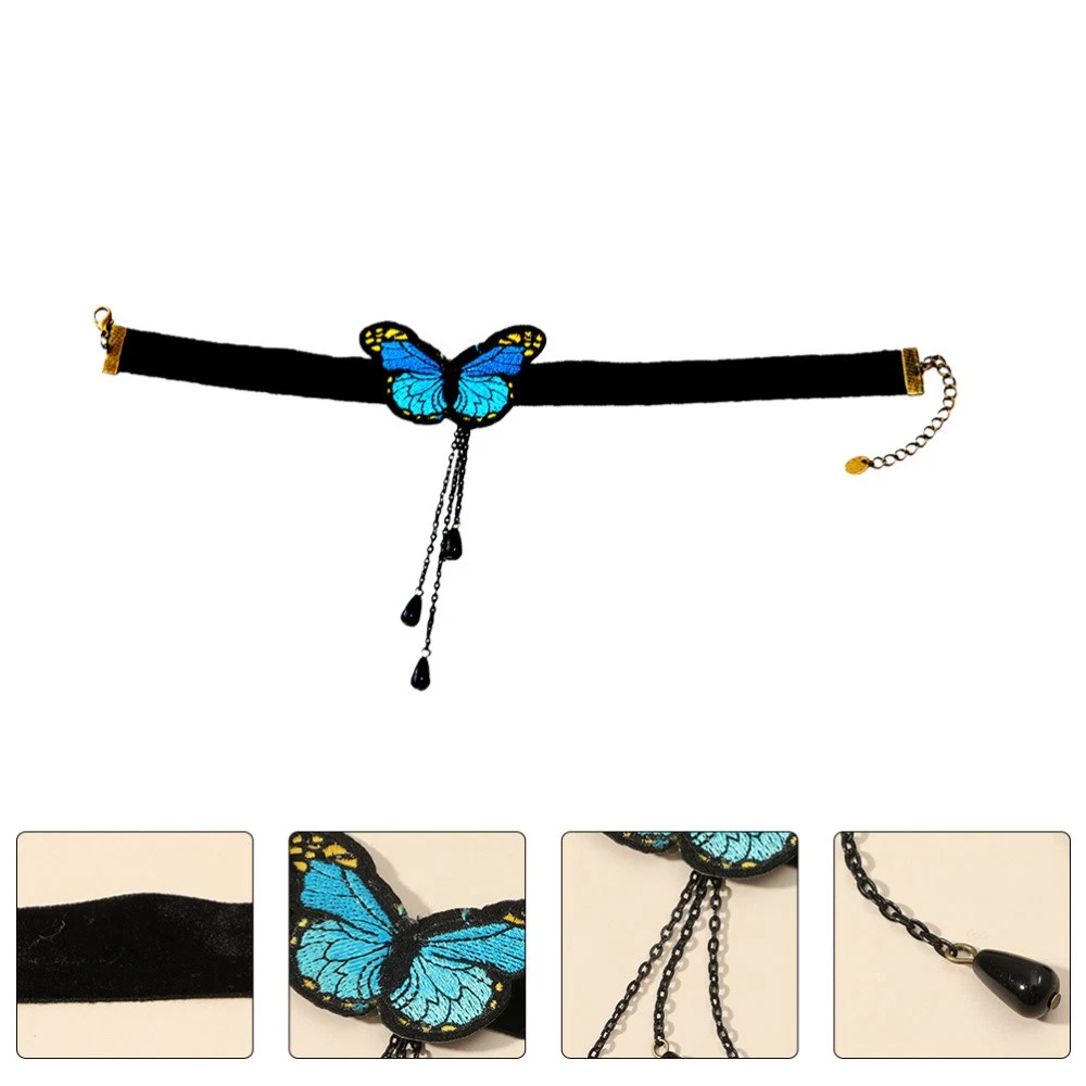 VETEMENTS Collana Donna Corta Donna Decorativa Collana Catena Farfalla