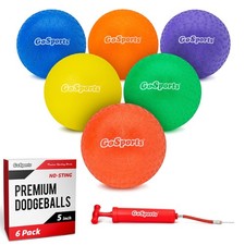 GoSports 5 Inch Inflatable No Sting Dodgeball 6 Pack Includes Ball Pump  Mes...