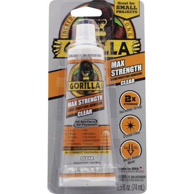 #ad Gorilla 2.5 Oz. Clear Max Strength Construction Adhesive 105045 Gorilla 105045 $17.53