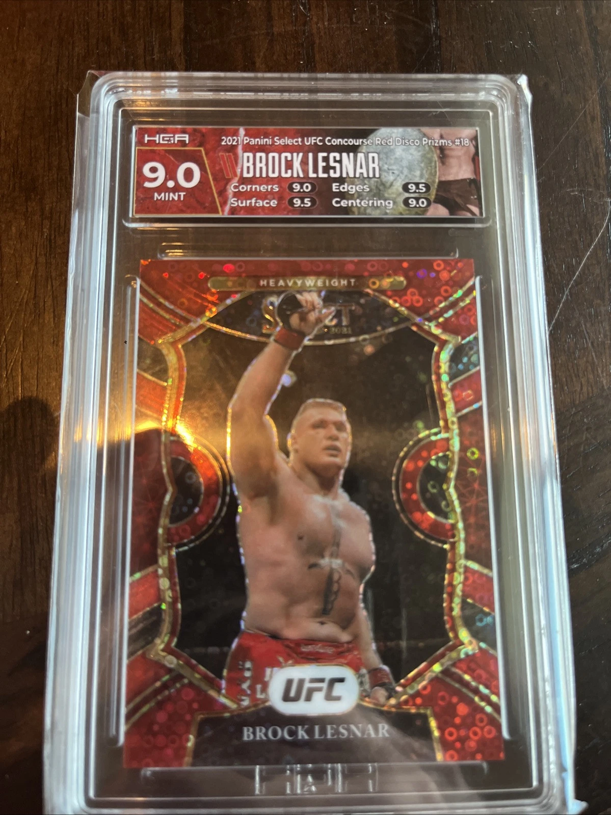 2021 Panini Select UFC - Concourse Brock Lesnar #18 Red Disco Prizm /199