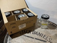 6x Jack Daniels Lynchburg Lemonade Gläser mit Deckel Whiskey Bar Henkel Neu Gelb
