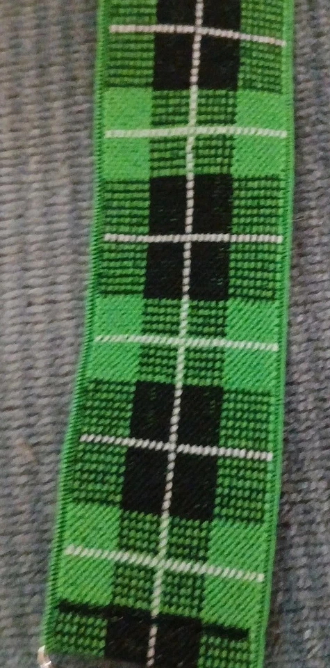 Tirantes ajustables elásticos a cuadros verdes negros 3 clips San Patricio Navidad Foto 4 de 4