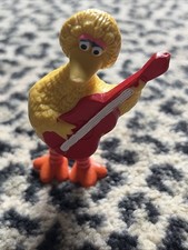 Sesame Street Big Bird Playing Guitar Vintage 3.5" PVC Figure 1982