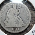1877 P Seated Liberty Half Dollar 50C KM#110 0.9 Silver Business Strike