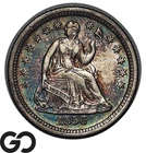 1856-O Seated Liberty Half Dime, Stunning! Great Color, Choice AU++, Scarce Date