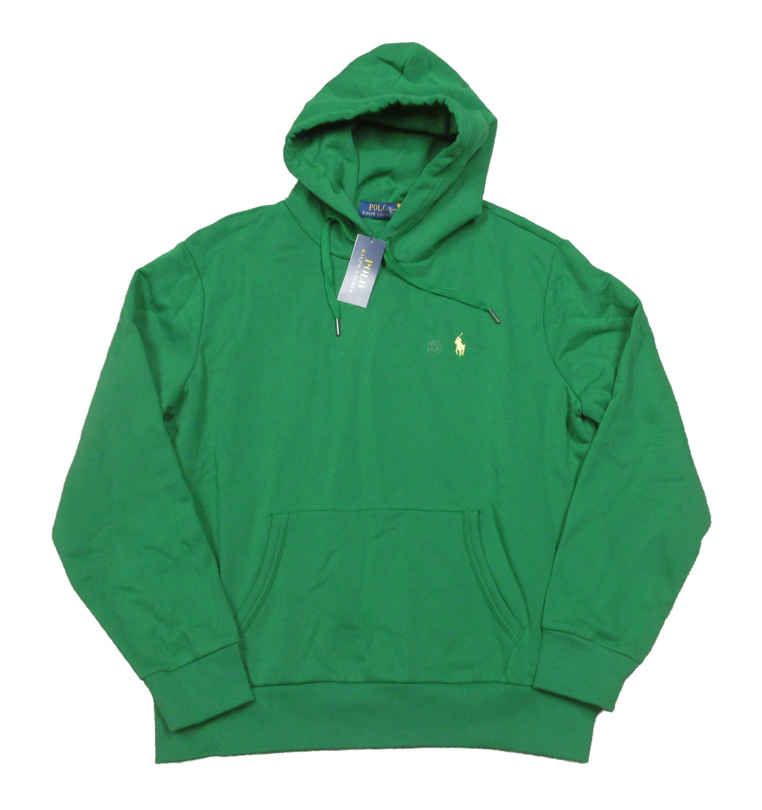 Polo Ralph Lauren Men's Green Cotton Blend Fleece Lined Pullover Hoodie
