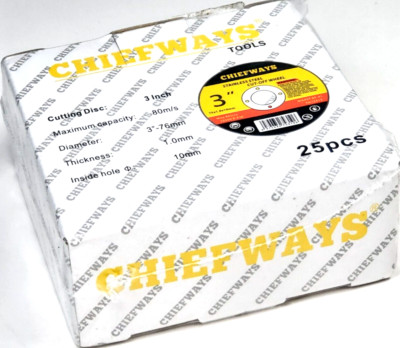 Chiefways Tools - 25 Pack - 3'' Angle Grinder Cutting Discs for Stainless, Hard