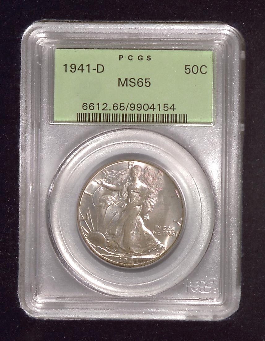 1941-D Walking Liberty Half | PCGS MS 65 | Denver | Old GREEN Holder | eBay
