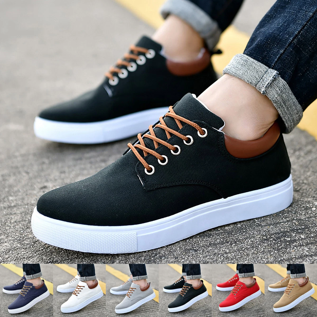 Mens Comfortable Shoes Casual Men Low Top Canvas Walking Shoes