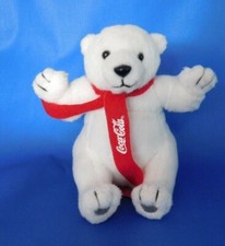 Coca Cola Polar Bear Soft Plush Stuffed Animal Red Scarf 7" 2013 Collection
