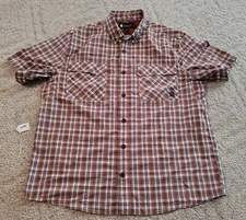 Alaskan HardGear by Duluth Trading Co Shirt Mens Large Vented S/S Plaid