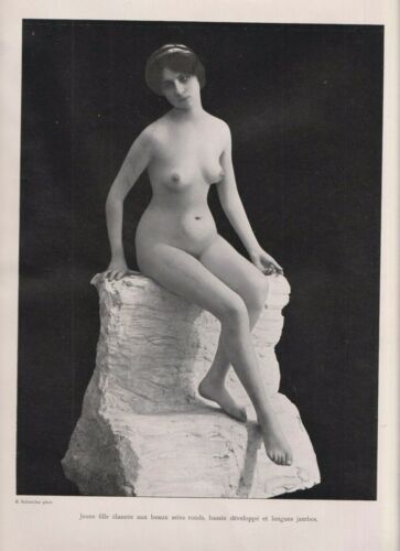 189? -VINTAGE ART NOUVEAU- NUDE WOMAN- ARTIST-E