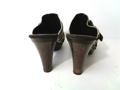Mules Bandolino En Cuir Daim Noir - Talon Block 3,75 Cm - Taille US 10 (M) - Cloutées - Occasion (manque 1 Clou)