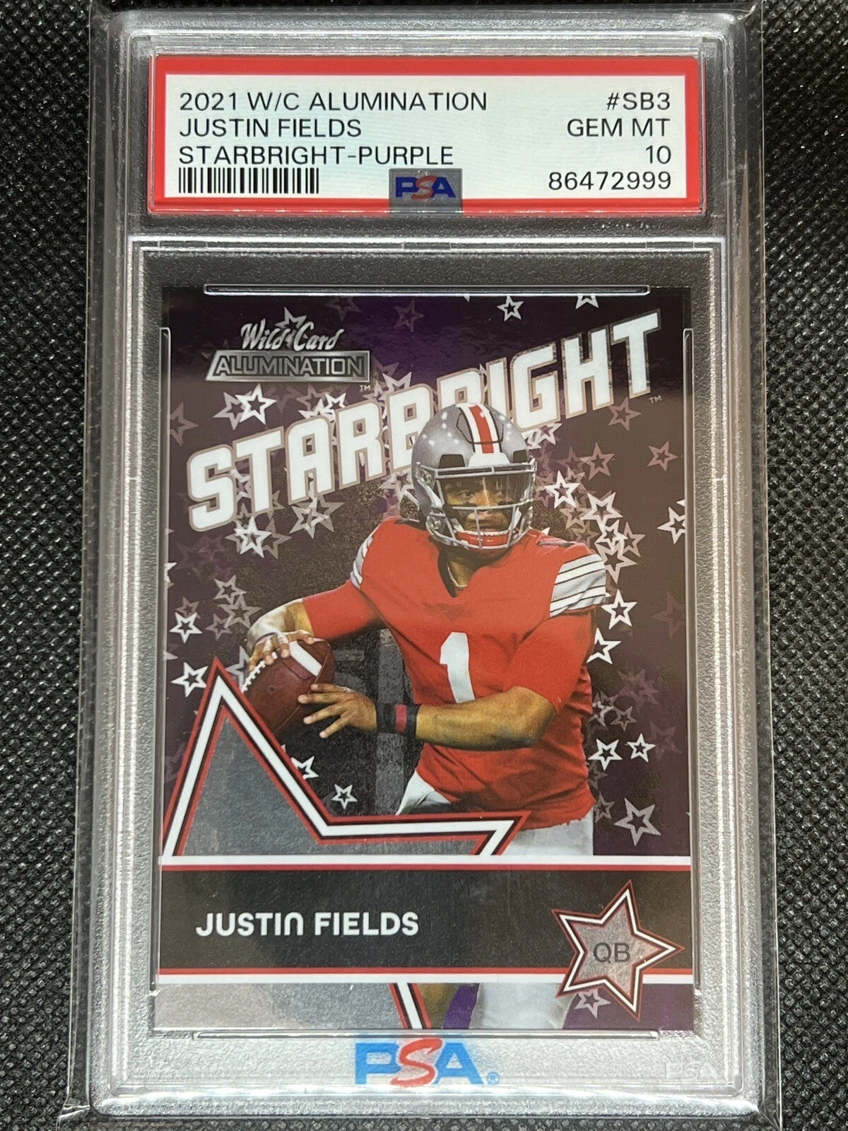Justin Fields Wild Card Alumination Starbright #SB3 Purple