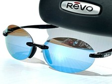 NEW REVO DESCEND O Shiny Black POLARIZED Blue Water Lens Sunglass 1168 01 BL
