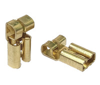 10X 6,35 Kabelschuhe 90° Abgewinkelt 6,35 Stecker Winkel SteckhüLsen Flag Crimp