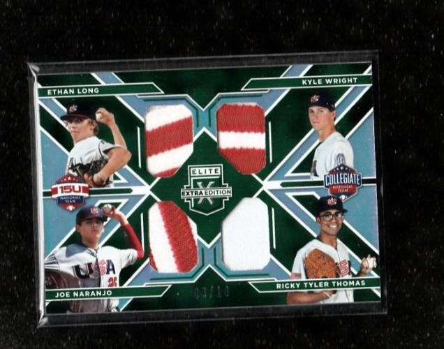 #D 3/10 GU QUAD JERSEY SWATCH KYLE WRIGHT RC 2016 Elite Extra Edition KC Royals