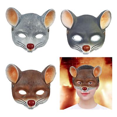 3D Maus Halb Gesichtsmaske Kostüm Cosplay Gesichtsschild Ostern Ratte Tier Maske