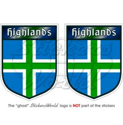 HIGHLANDS Schottland UK Schild 75mm Vinyl Aufkleber x2