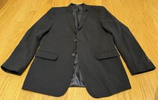 Calvin Klein Boys Black Blazer Suit Jacket 2-Button Size 18R