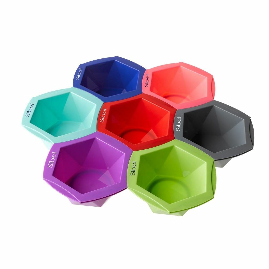 Sibel 7 Colours Hairdressing Tinting Bowl Set