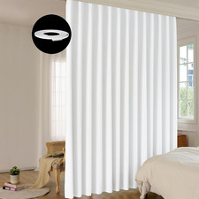 Room Divider Curtain Sets with Bendable Ceiling Track, 95 Blackout Total Privac