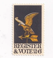 STAMP US SCOTT 1344 "Register & Vote" 6 CENT 1968 MH