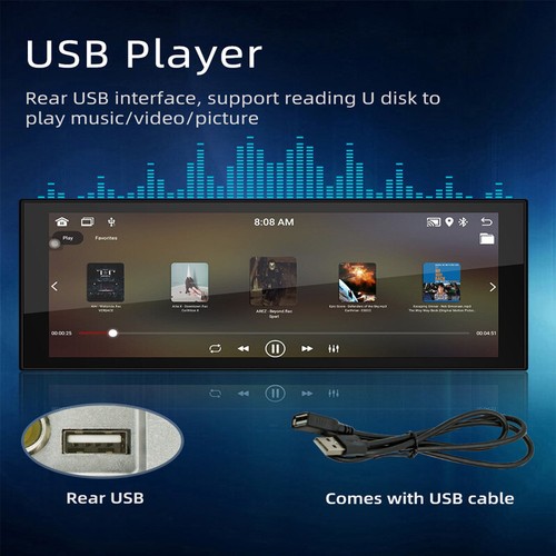 6.86" Single Din Android 12 Car Wireless CarPlay Stereo Bluetooth Radio GPS Navi - Picture 6 of 11