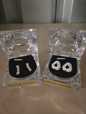 crystal silver earrings, perfect gift, gift box, 2 designs