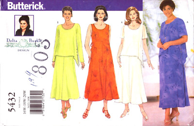 Butterick 5432-Women's Petite- Pullover Top & Dress-Loose-fitting-A-line -16-20W