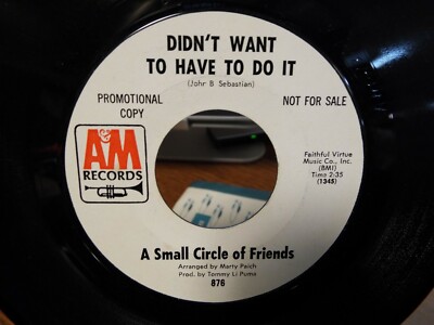 ROGER NICHOLS A SMALL CIRCLE OF FRIENDS PSYCHEDELIC WHITELABEL