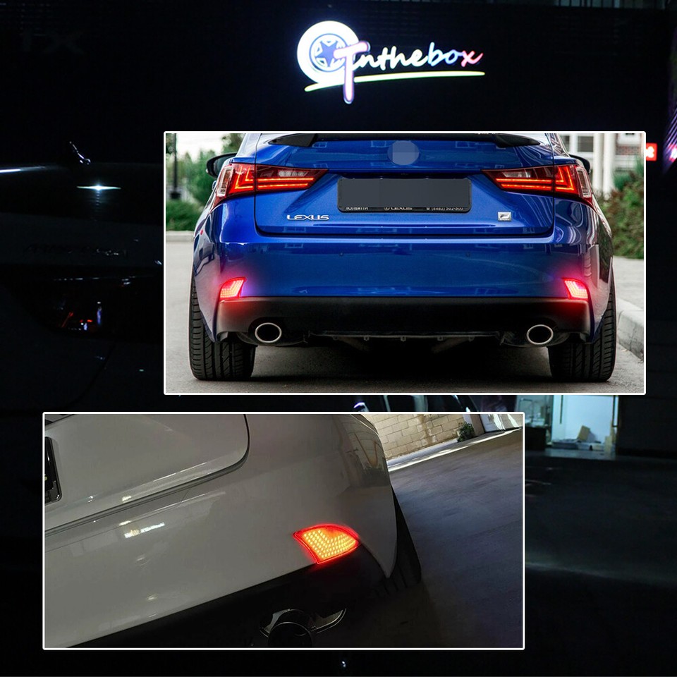Lexus IS Smoked Bumper Lights Smoked LED Bumper Reflector Lights For Lexus IS250/IS350 2014 - Brake/Turn Signal Upgrade Is300 Taillights - Foto 10