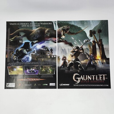 Gauntlet Seven Sorrows PlayStation 2 PS2 Xbox Unite Print Ad/Poster Promo Art