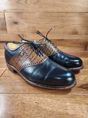 FootJoy Classics Dry Golf Shoes Black Brown Croc Print Size 13 D NEW Footjoy Classics Dry Premiere Mens Golf Shoes 50641 BLK  main image 2