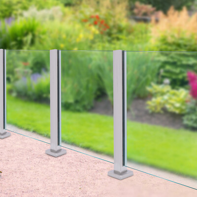 2xGlass Railing Mid Post,304 Stainless Steel Balustrade for Balcony Stairs 35.8 