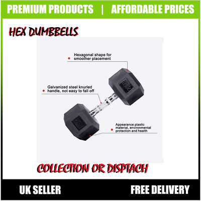 Hex Hantel Einzel Gummi Handgewichte schwarz 5 kg x 2 B58