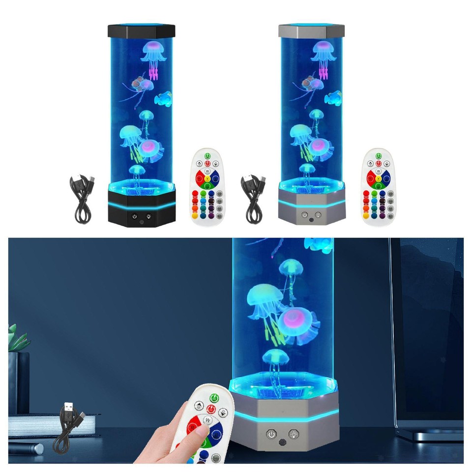 Electric Jellyfish Tank Table Lamp Color Changing Jellyfish Tank Mood