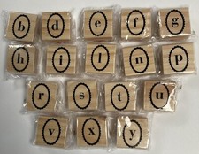 Lower Case Letter Rubber Stamps 2 Inch Square Wood Mounted YOU CHOOSE LETTERS