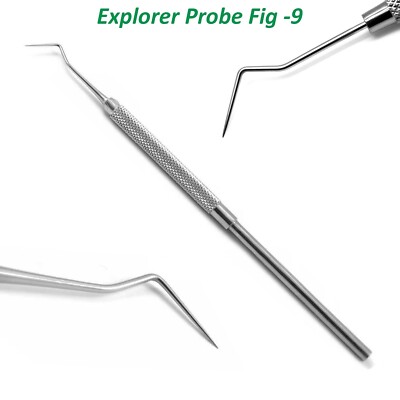 Dental Probe 9 Explorer Endodontic Diagnostic Pick Teeth Cleaning Sharp End